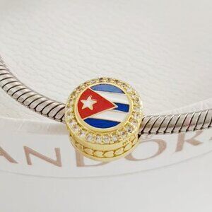 Pandora CUBA Flag pendant Gold-Plated